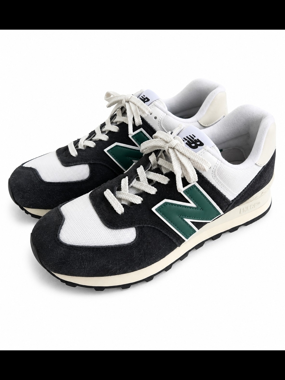 New Balance Sneakers 574 U574RBG Green Black White Women's 11 Men's 9.5